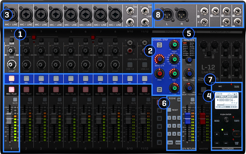 Zoom LiveTrak L-12 12-Channel Digital Mixer & Multitrack Recorder ZL12